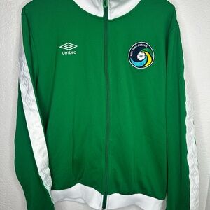 Umbro Green Zip-Up Track Jacket with Team Patch New York cosmos size XL